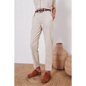 ba&sh | NWT Perley Tapered High Waist Chino Pants Sand Beige Size 1 27in Waist